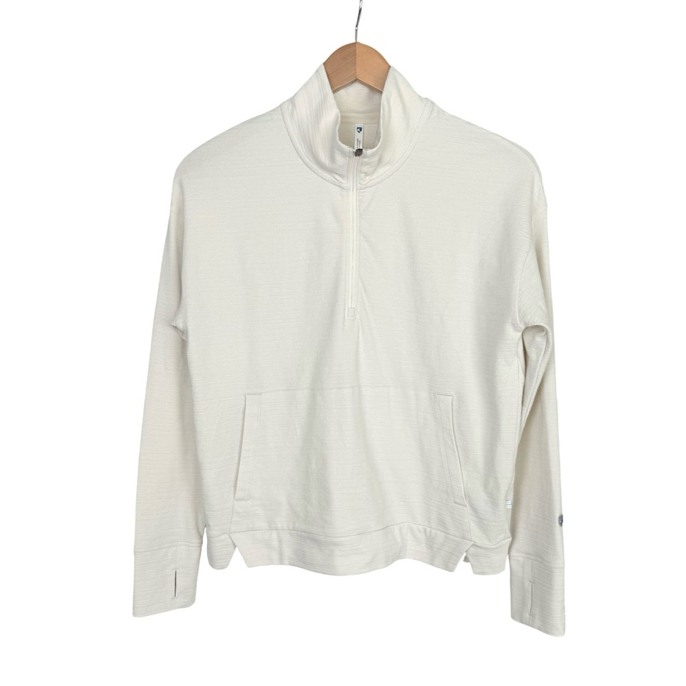 KUHL Cream ACCEL 1/2 ZIP Pullover Performance Fleece Baselayer Sweatshirt XS - Picture 2 of 8